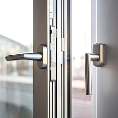 Close Up View Of Aluminum Door Window